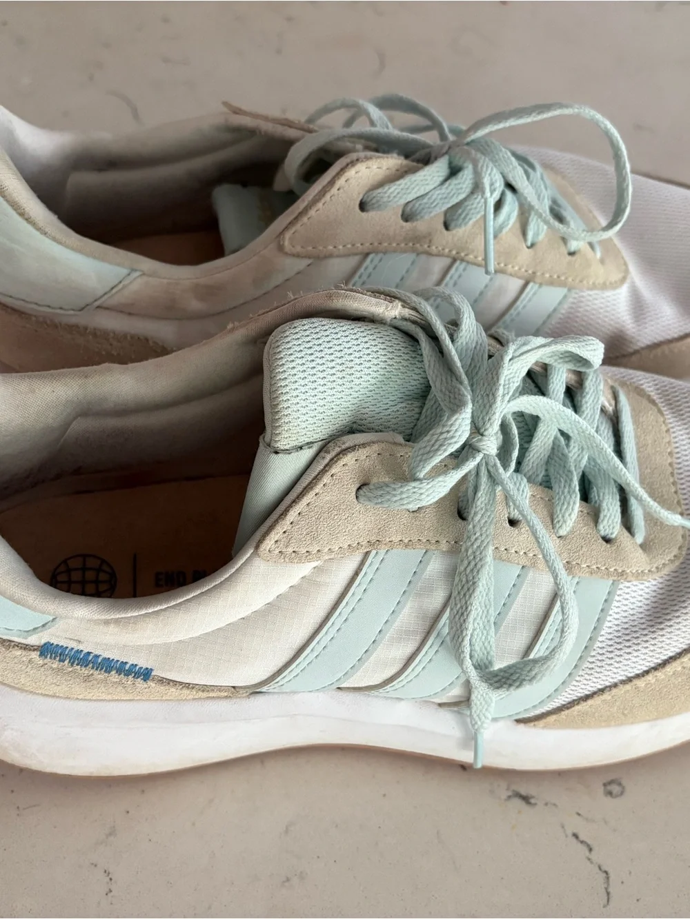 adidas Run 70s Women's Sneakers in Light Blue, Beige & White